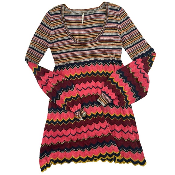 Free People Tops - Free People Y2K Striped Chevron Tunic Top size Medium